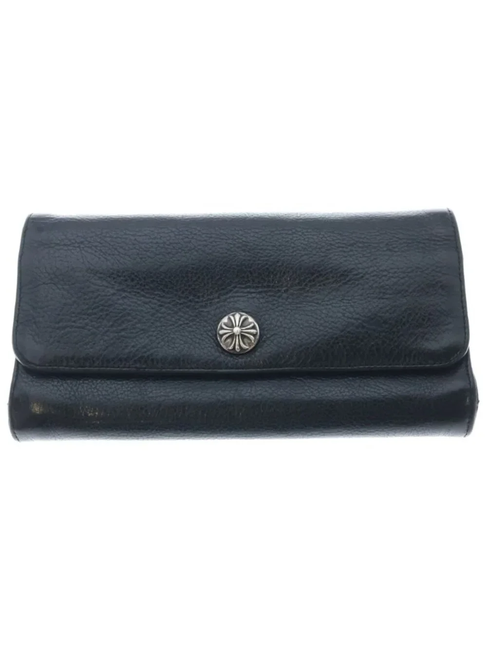 Chrome Hearts Judy Cross Ball Button Leather Wallet Black